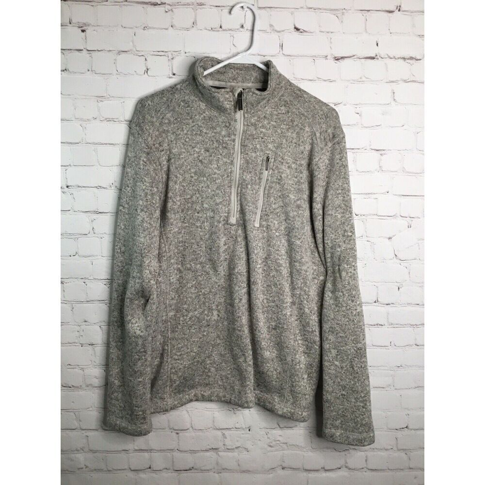 Woolrich‎ women’s Large 1/4 Zip Pullover Gray Fleece Lined Sweater